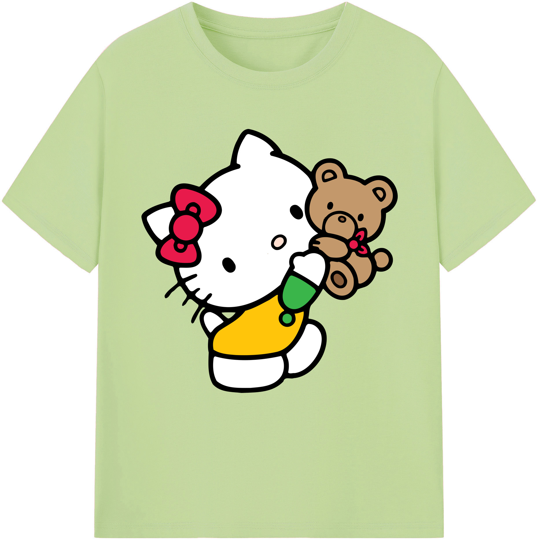 （画像用） Hello Kitty ハローキティ 綿100％半袖Tシャツ（フロントプリント）